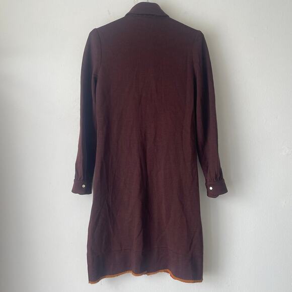 Manning Silver Vintage 70’s Long Sleeve Knee Length Dress in Brown SIZE 10 - Picture 7 of 8